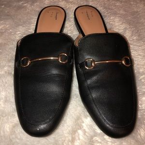 A New Day Black Slip-On Loafer Mules